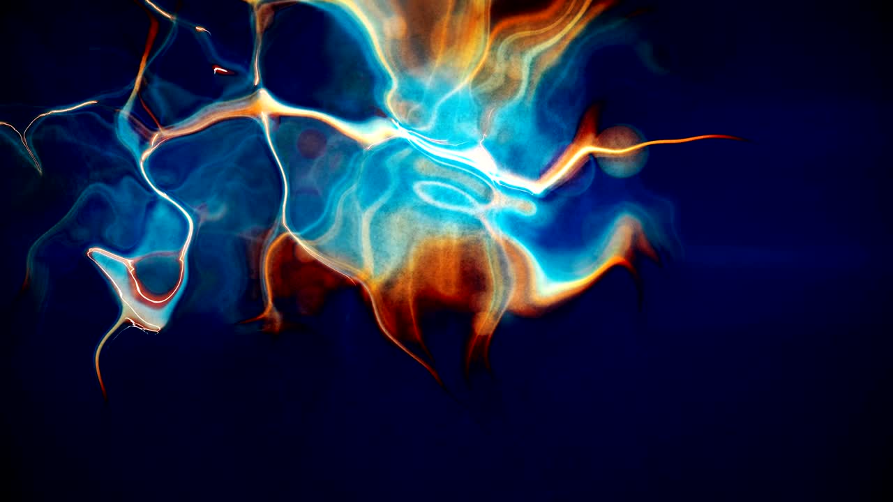 Abstract futuristic multicolored red blue liquid waves and ripple. Alpha matte