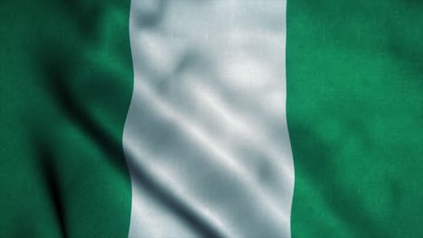 nigeria flag waving in the wind. national flag of nigeria. sign of nigeria seamless loop animation. 4k