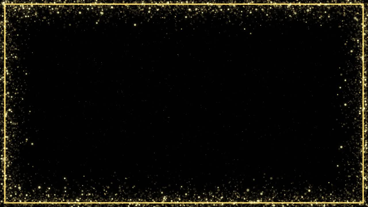 Golden award money glitter sparkling glitter particles frame luxury vip backdrop frame title border
