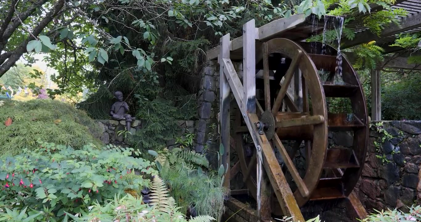Kincir Air yang Terletak di Butchart Gardens di Victoria, British Columbia, Kanada.