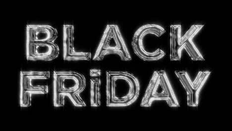 3d rendered isolated metallic shiny black friday typography