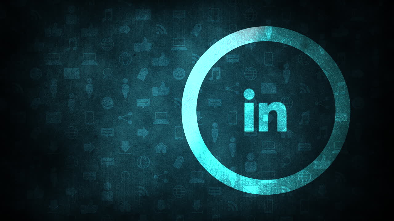 iconos de la red social linkedin en un fondo simple