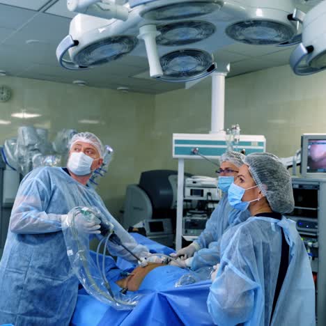 team performing surgical operation