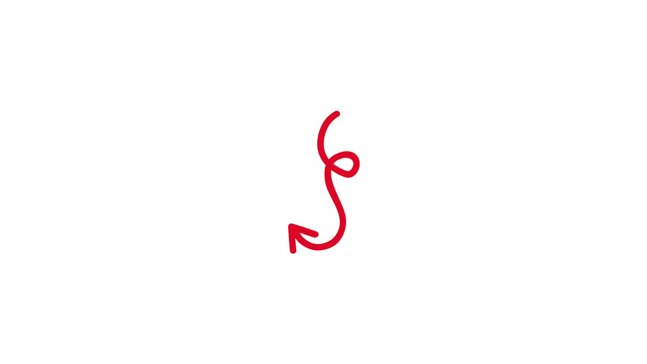 Animated Red Hand-Drawn Arrow Pointing Down