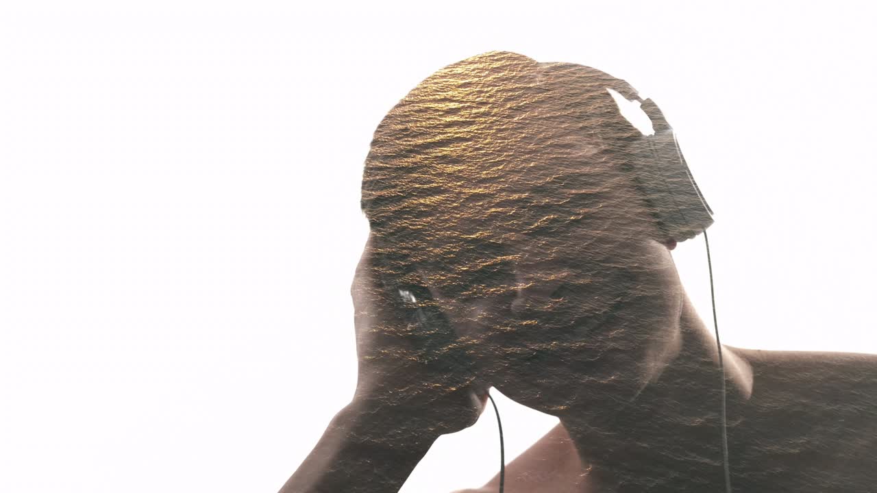 sonido placer relajado tipo auriculares olas del mar