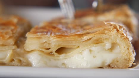 close-up of greek cheese pastry