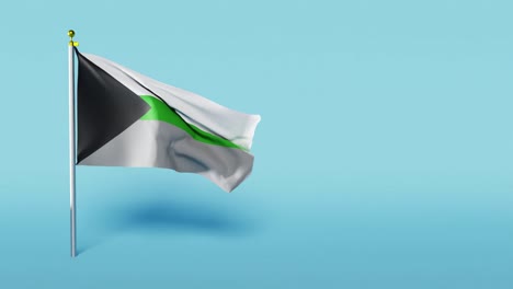 video en 3d de la bandera del orgullo demiromántico ondeando contra un fondo blanco