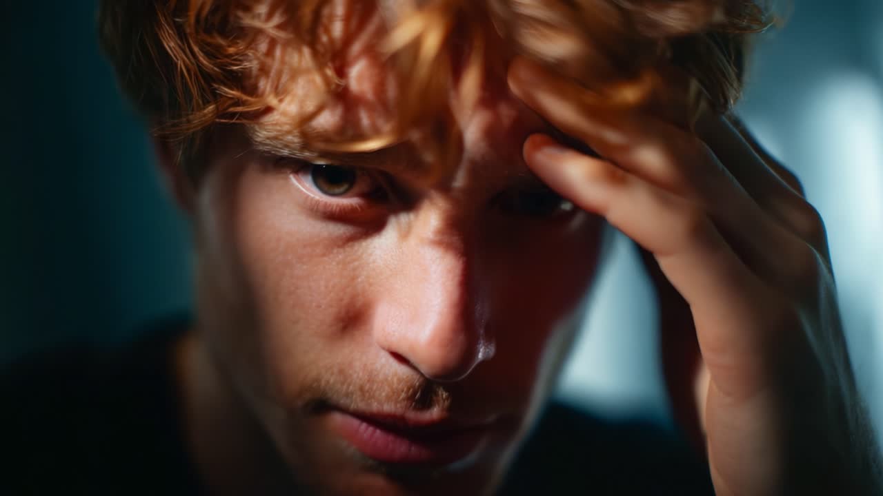 Emotional Struggles: A Captivating Portrait of a Young Man Facing Internal Conflict, Captured in Two Compelling Frames Showing Tension and Reflection