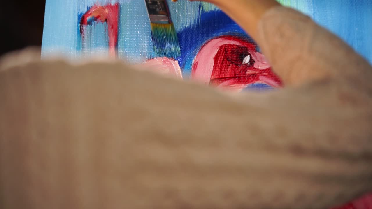 Artist Painting Flamingos