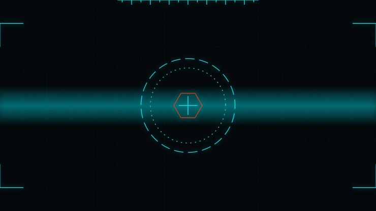 Futuristic Digital Heads-Up Display Interface with Scanning Motion