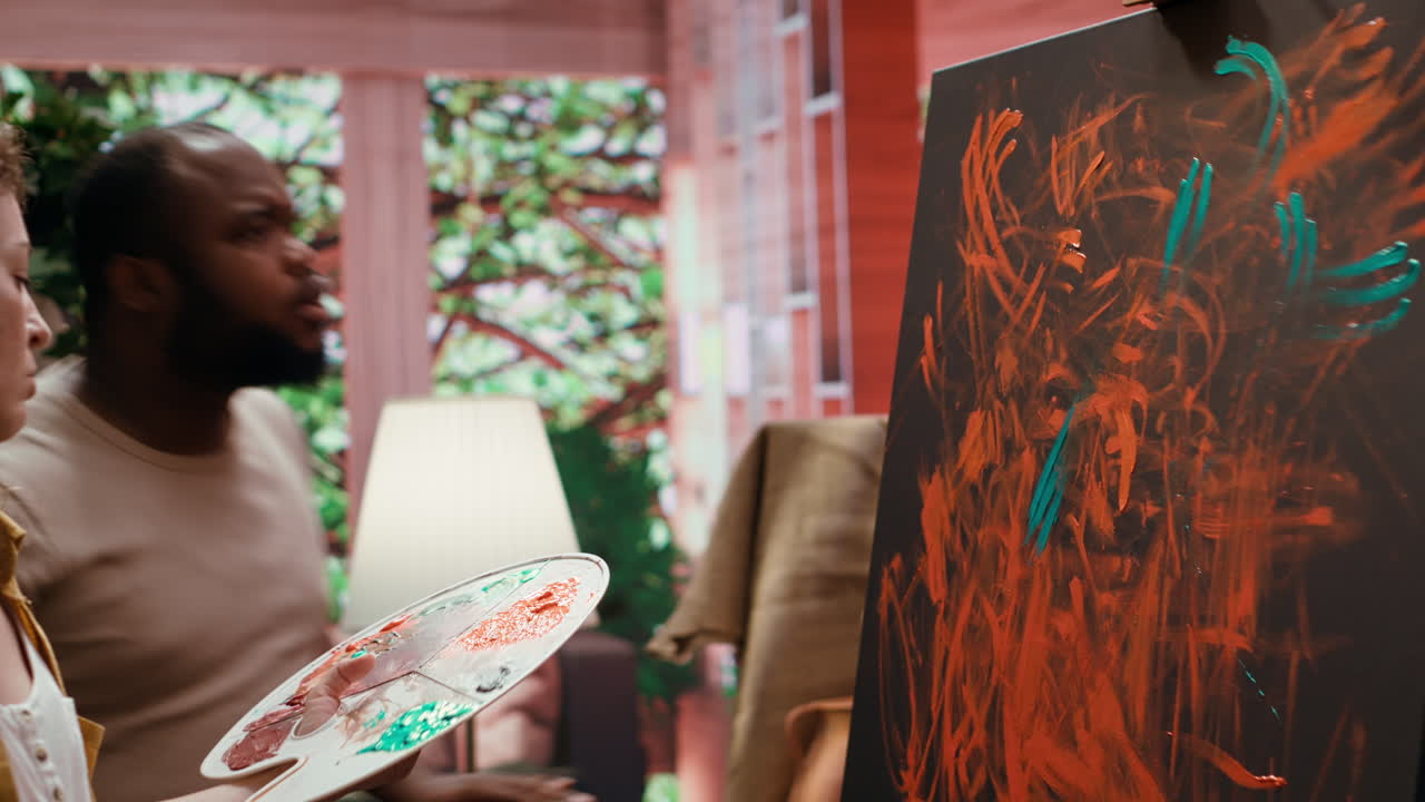 Abstract art painting by a female artist