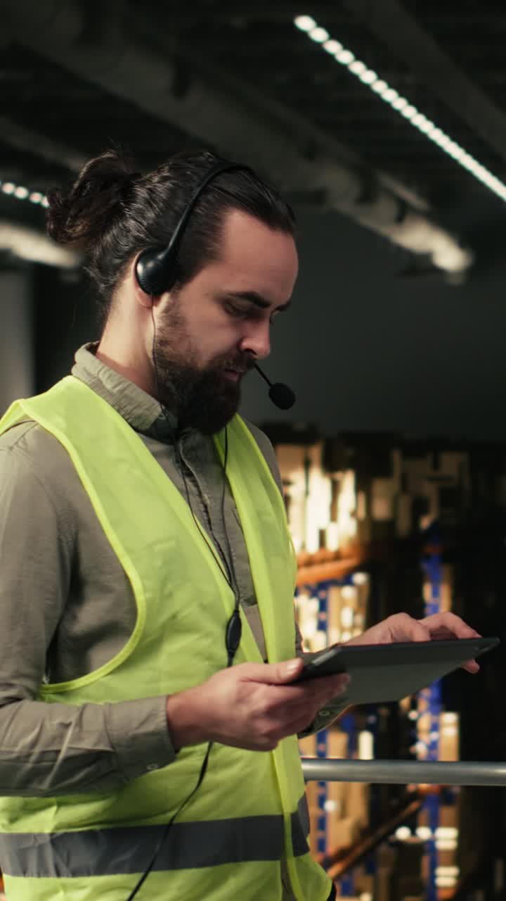 Vertical Video Distribution staff member, customer support calls, logistics hub