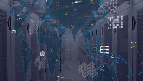 Animation of digital data processing over computer servers