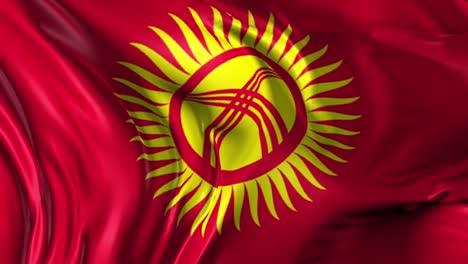 beautiful 3d animation of the kyrgyzstan flag in loop mode