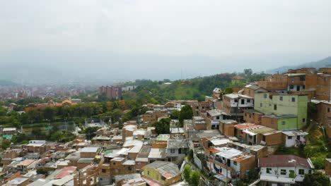 drone view of comuna 13, medellin, colombia