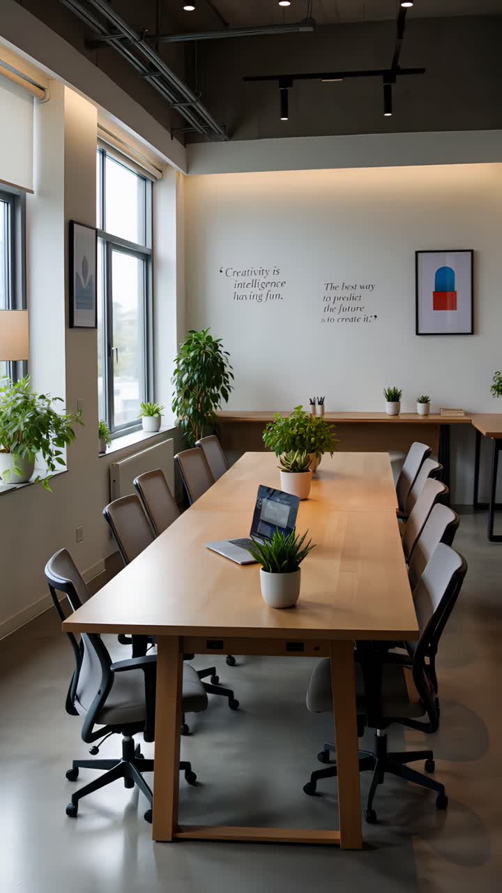 Interni Estetici di Spazio Coworking Moderno 4K
