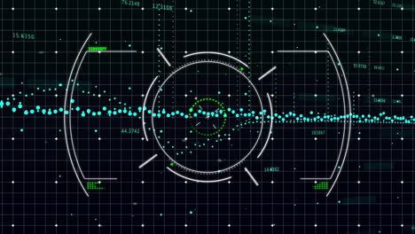 animation of scope and data processing over dark background