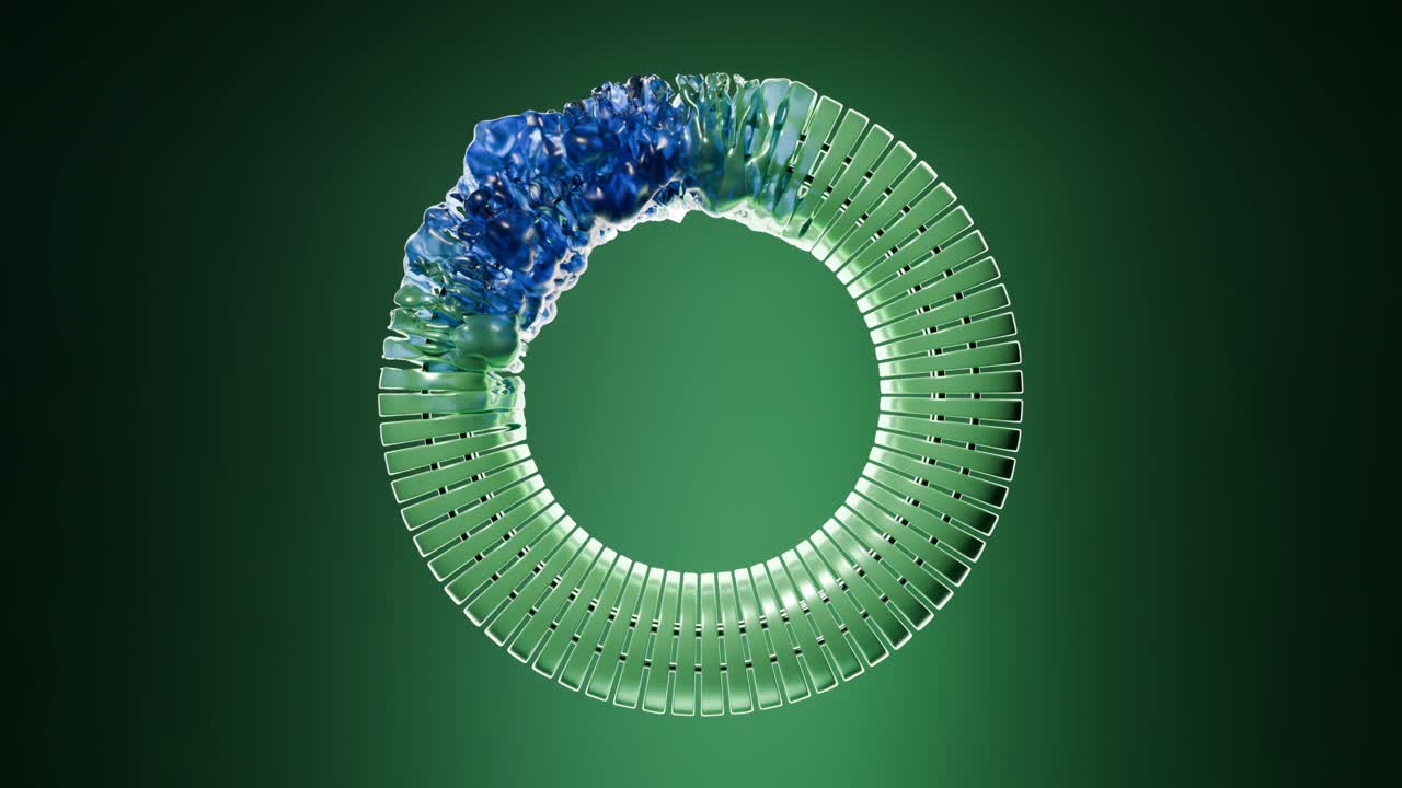 Abstract Circle with Blue and Green Elements
