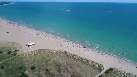 italy, the beach of the adriatic sea. rest on the sea near venice. aerial fpv drone flights.