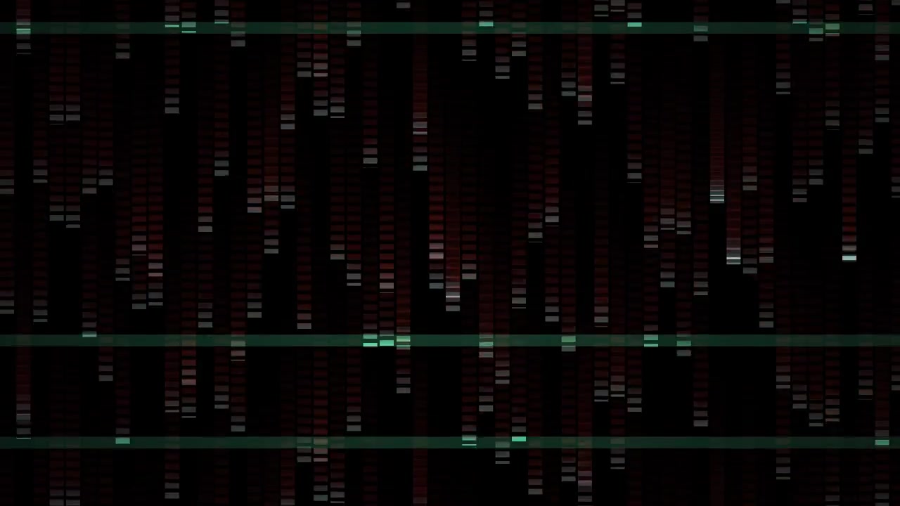 Falling Digital Code with Glitch Lines on Black Background
