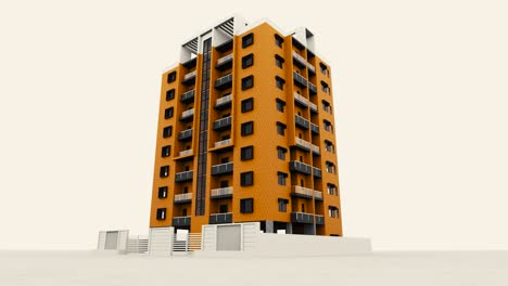 modern orange apartment building design