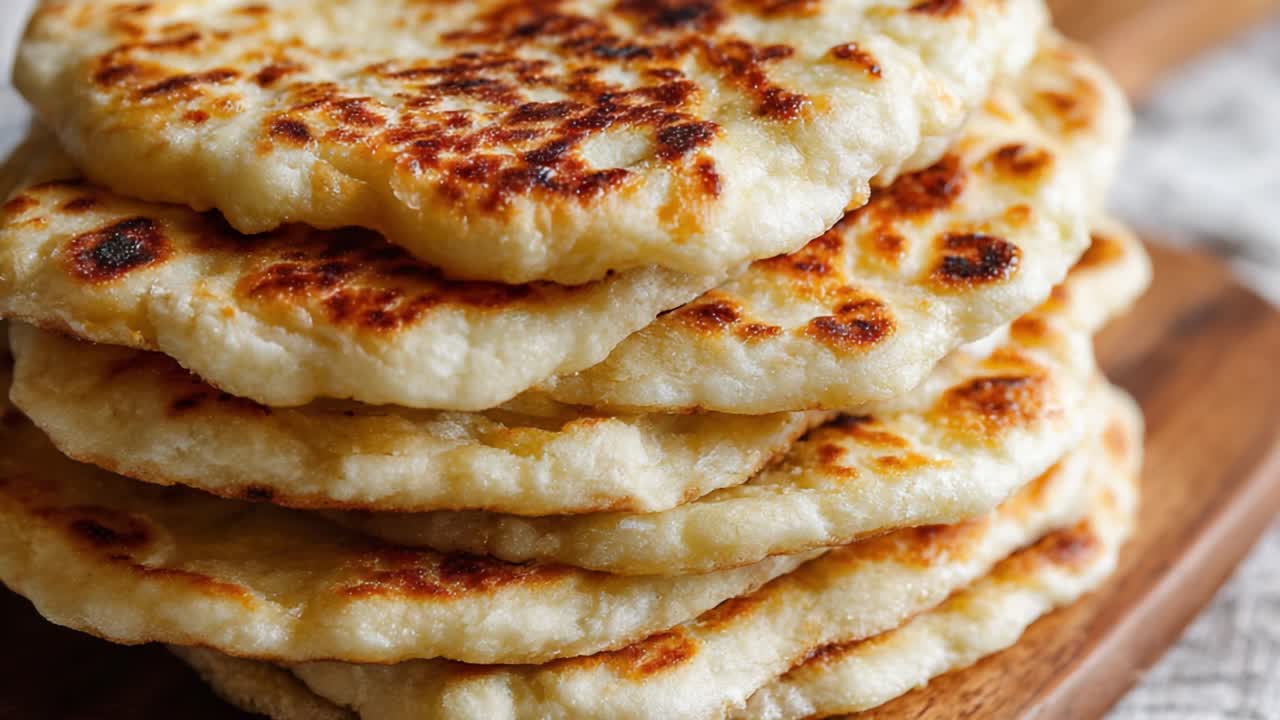 A Delicious Stack of Golden Brown Bread on a Wooden Plate Highlighting the Perfectly Cooked Texture and Appearance for Culinary Inspiration