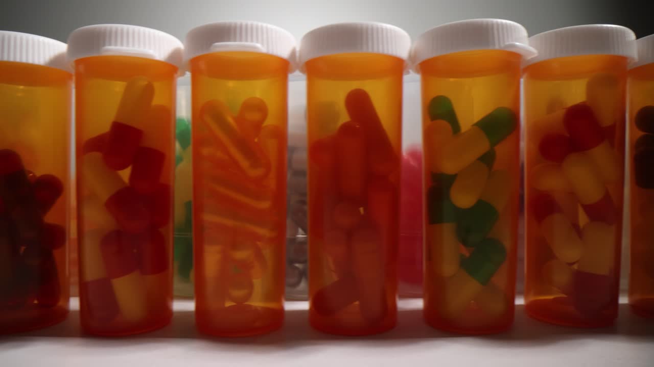 Pill Bottles Filled with Medicine
