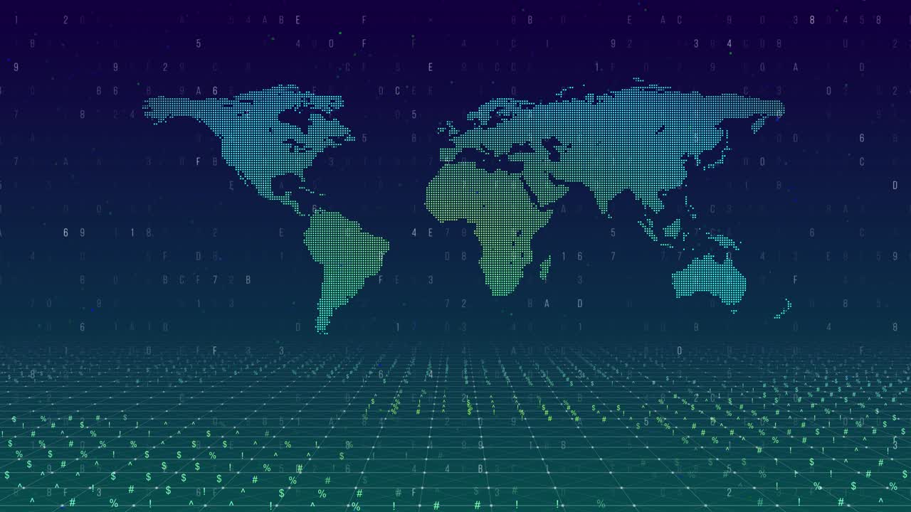 Global network connection concept world map big data visualization internet technology business