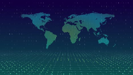 global network connection concept world map big data visualization internet technology business