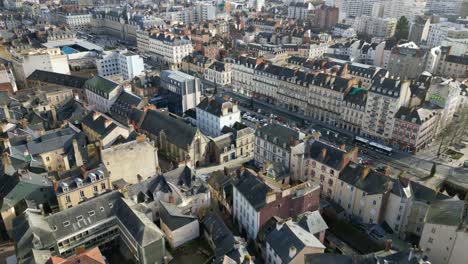 republic neighborhood or quartier republique of rennes city, france