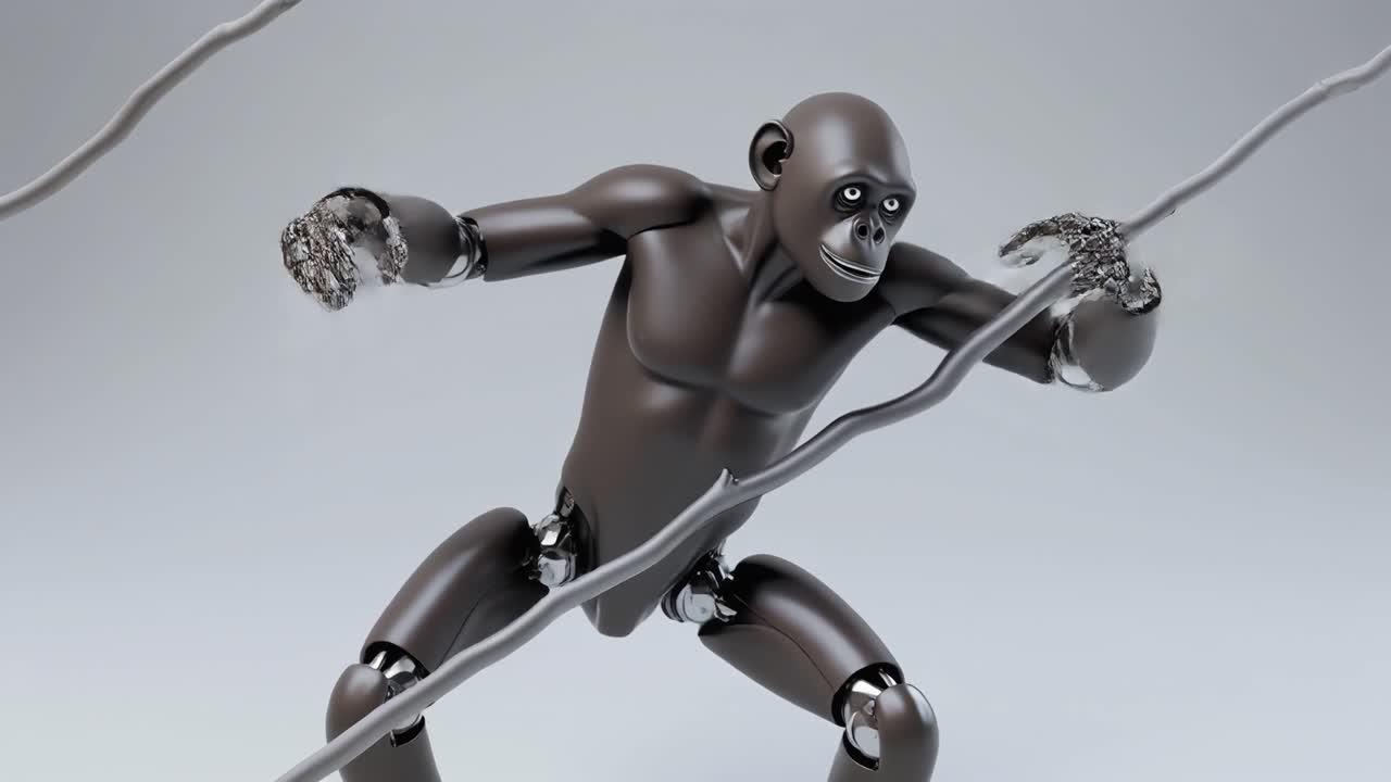 Tinh tinh robot tương lai đu dây leo