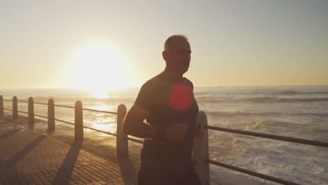 senior man running on the promenade