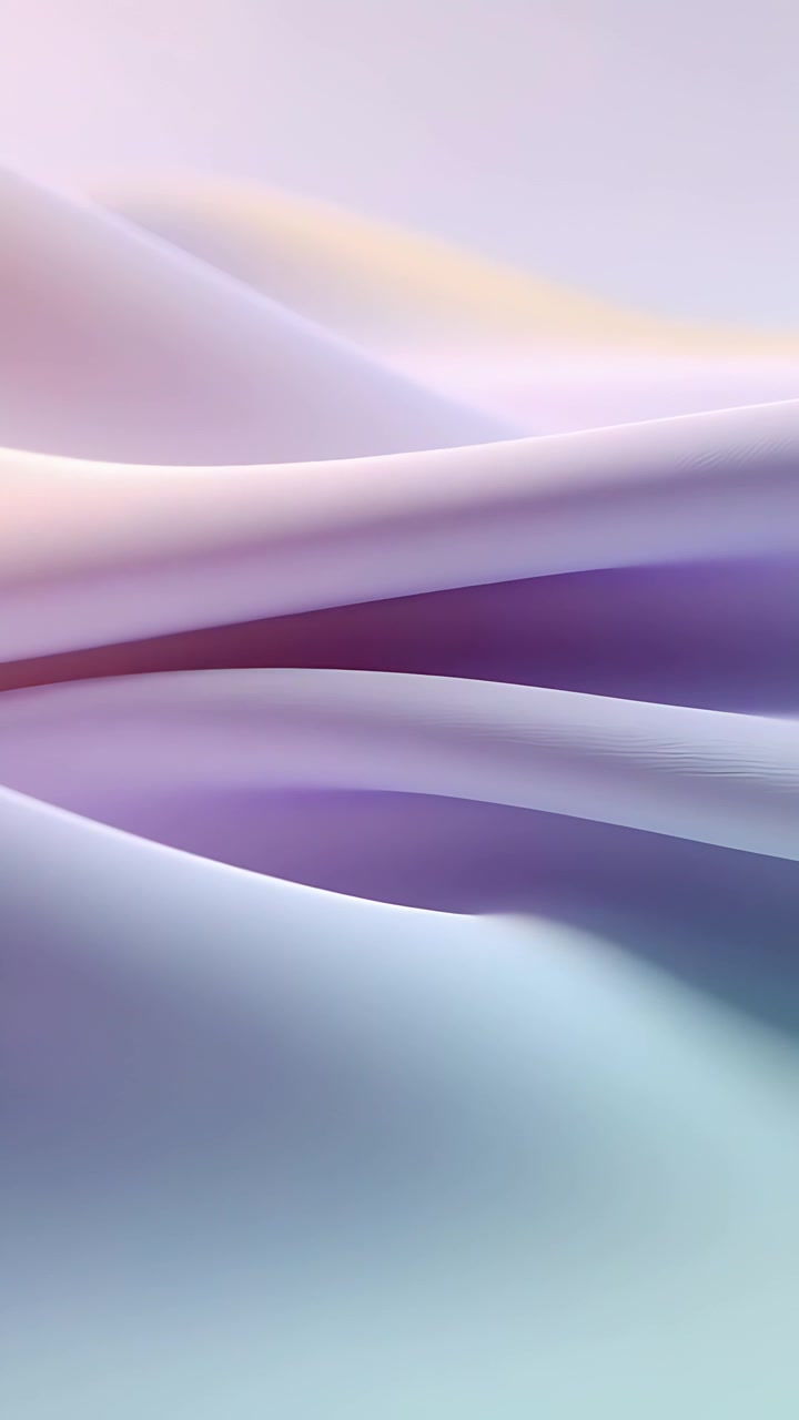 Vertical video: Loop starting, fabric folds flowing and reshaping on soft backdrop for calm mood