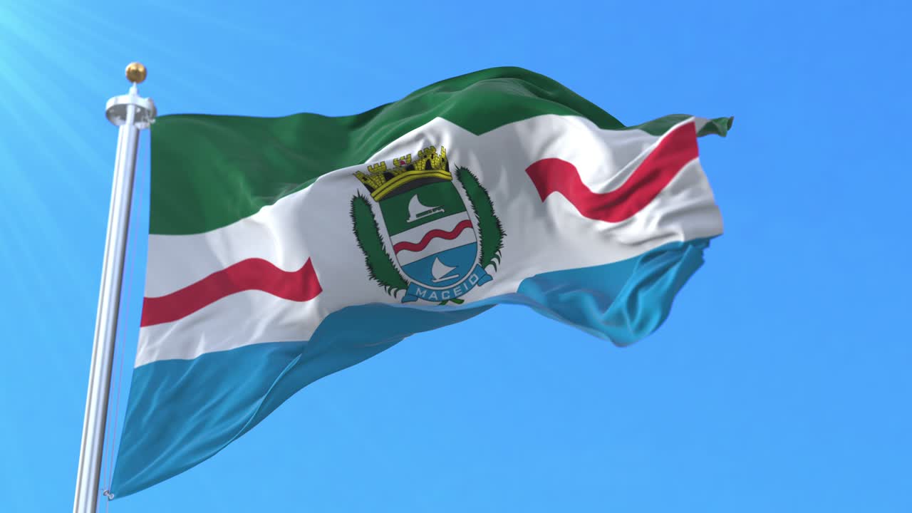 Maceio flag, Alagoas, Brazil. loop