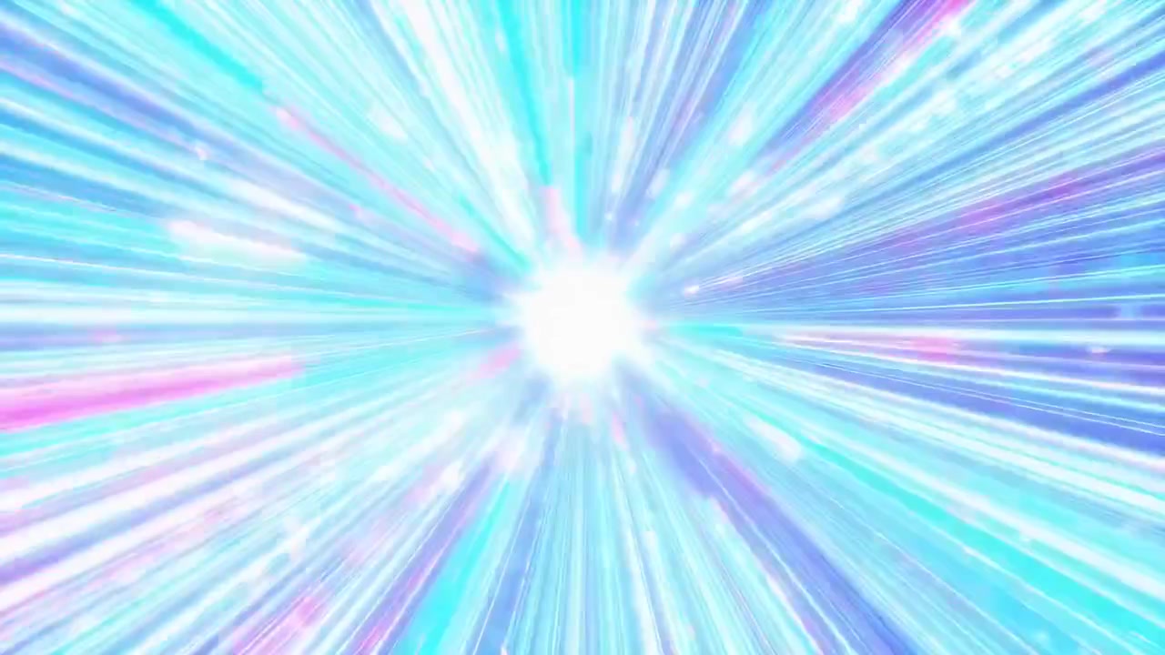 Vibrant Hyperspace Light Tunnel with Blue and Pink Light Rays