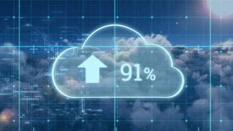 upload progress clouds and square patterns