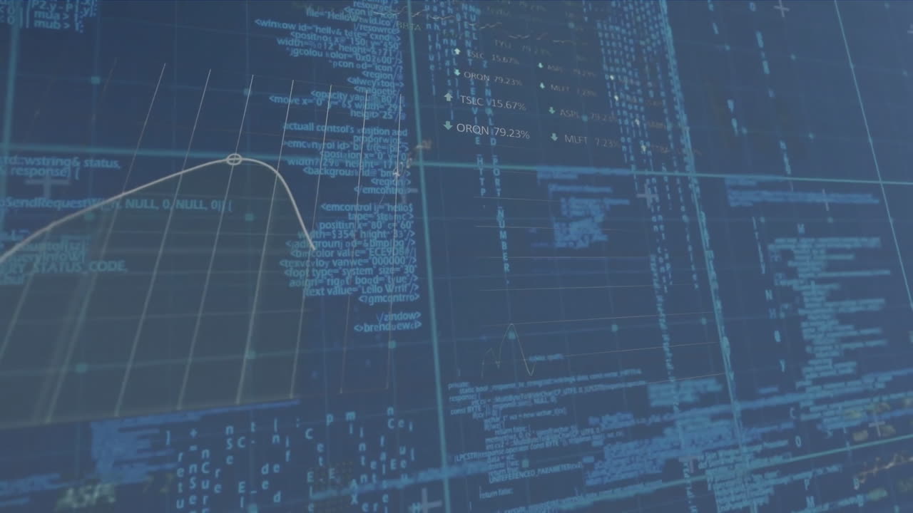 Animation of network of connections with diagrams over data processing