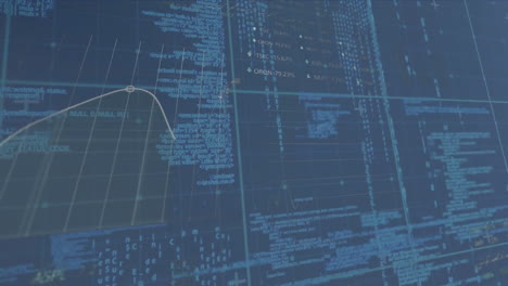 animation of network of connections with diagrams over data processing