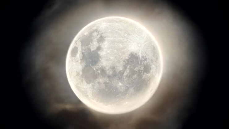 Lua Cheia de Alta Qualidade com Super Zoom 4K.
