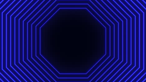a blue neon hexagons in a black background