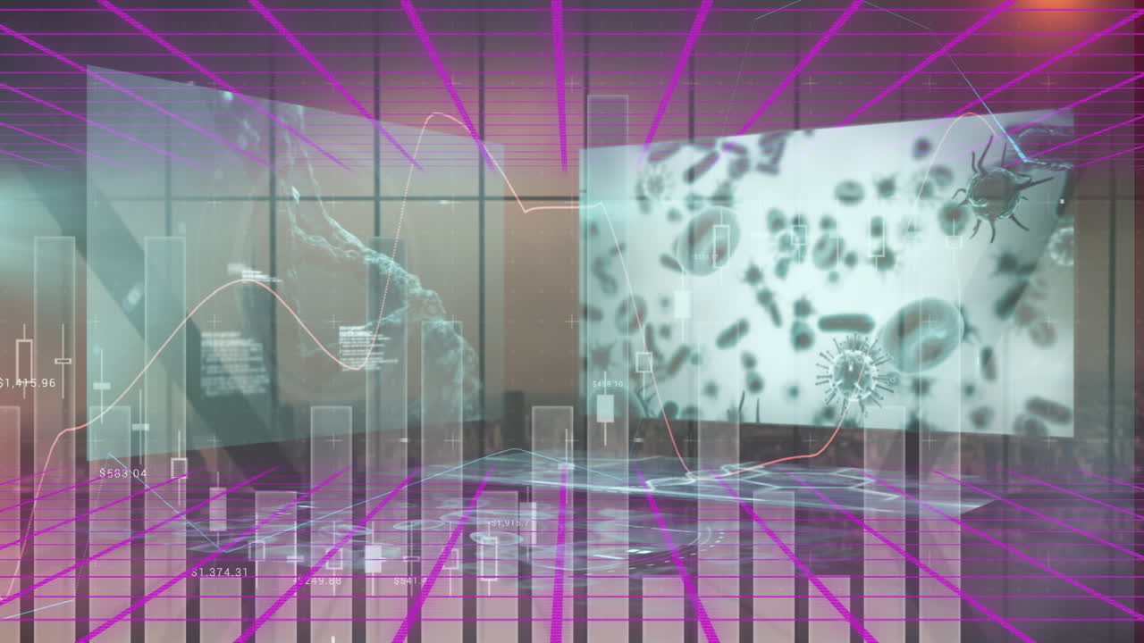 dna 가닥에 대한 데이터 처리의 애니메이션