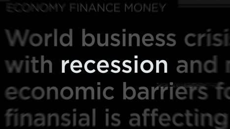 headline titles media with recession economy crisis seamless loop