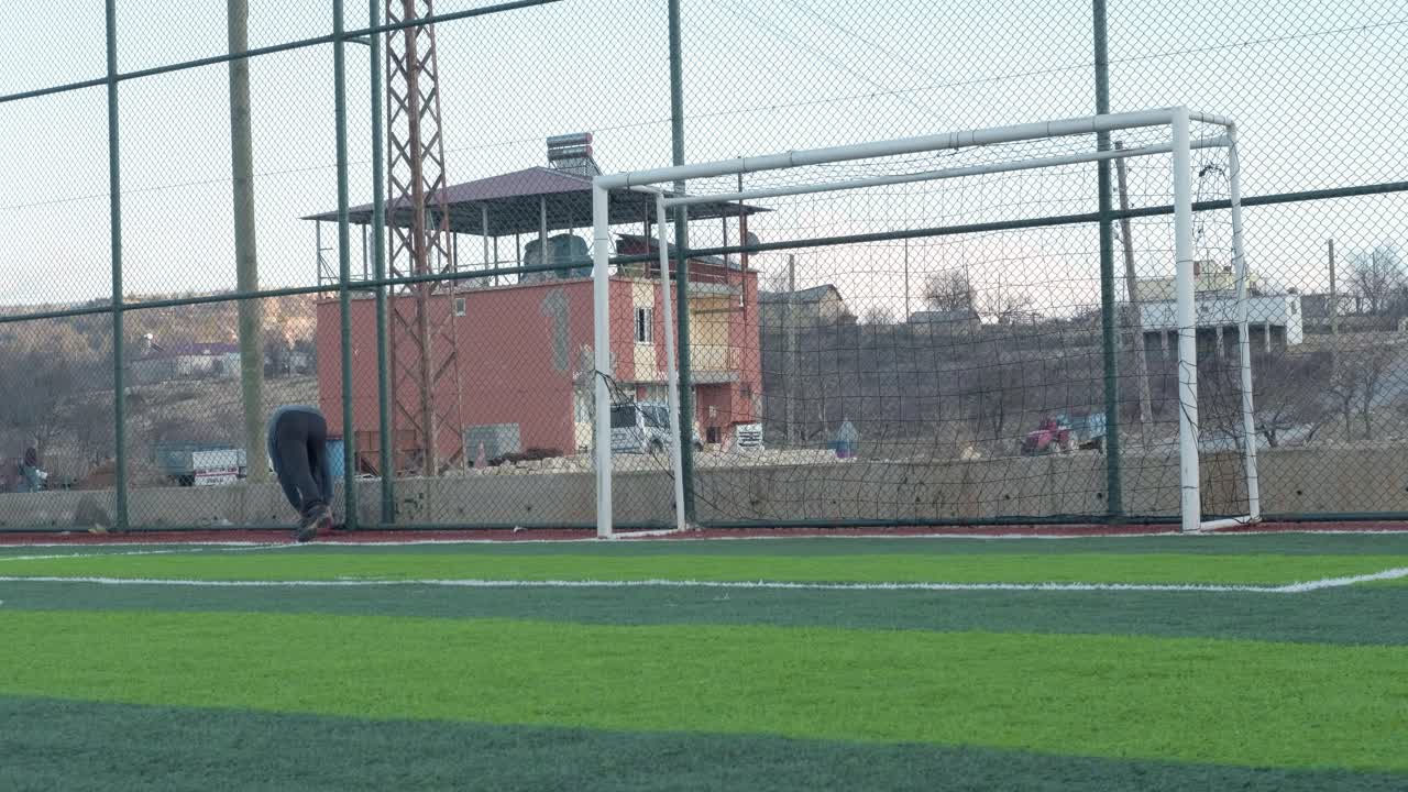 축구 1의 젊은 골키퍼