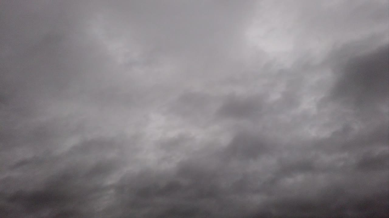 Time lapse of  banks of dark gray clouds speeding through the wind
