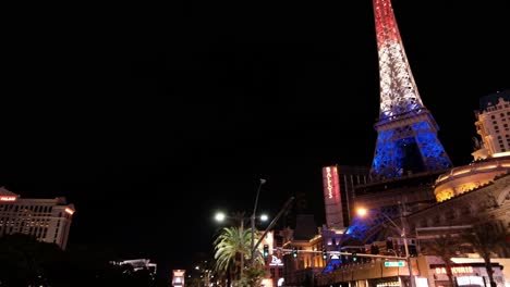 las vegas, nevada usa. almost empty strip by paris hotel - casino during covid-19 virus outbreak and lockdown