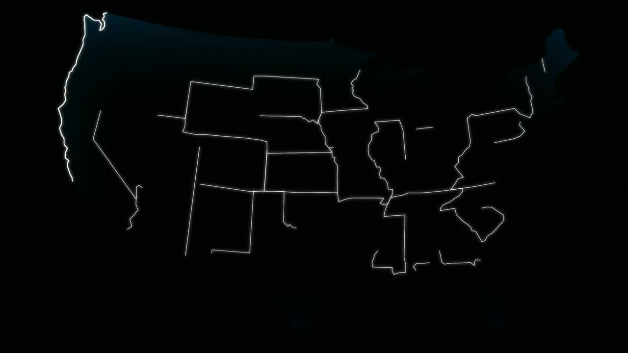 미국 지도 정맥 성장