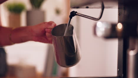 coffee machine, barista hands