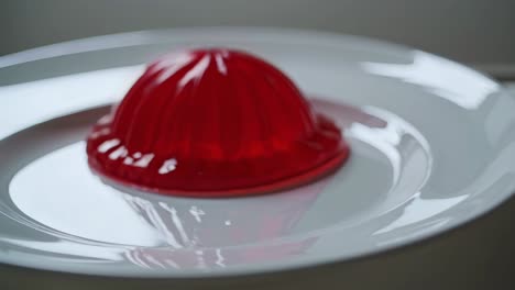 red jelly dessert on a plate