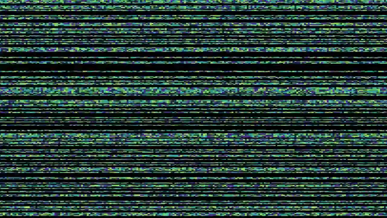 Digital Glitch and Static Noise Effect on Black Background