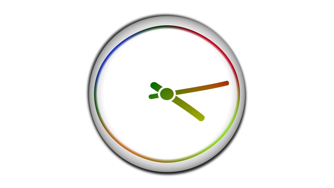 Time lapse clock animation. Clock hand speed rotation.